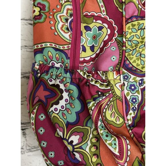 Vera Bradley Lighten Up Large Backpack Swirls Paisley Pink Orange - Picture 5 of 13